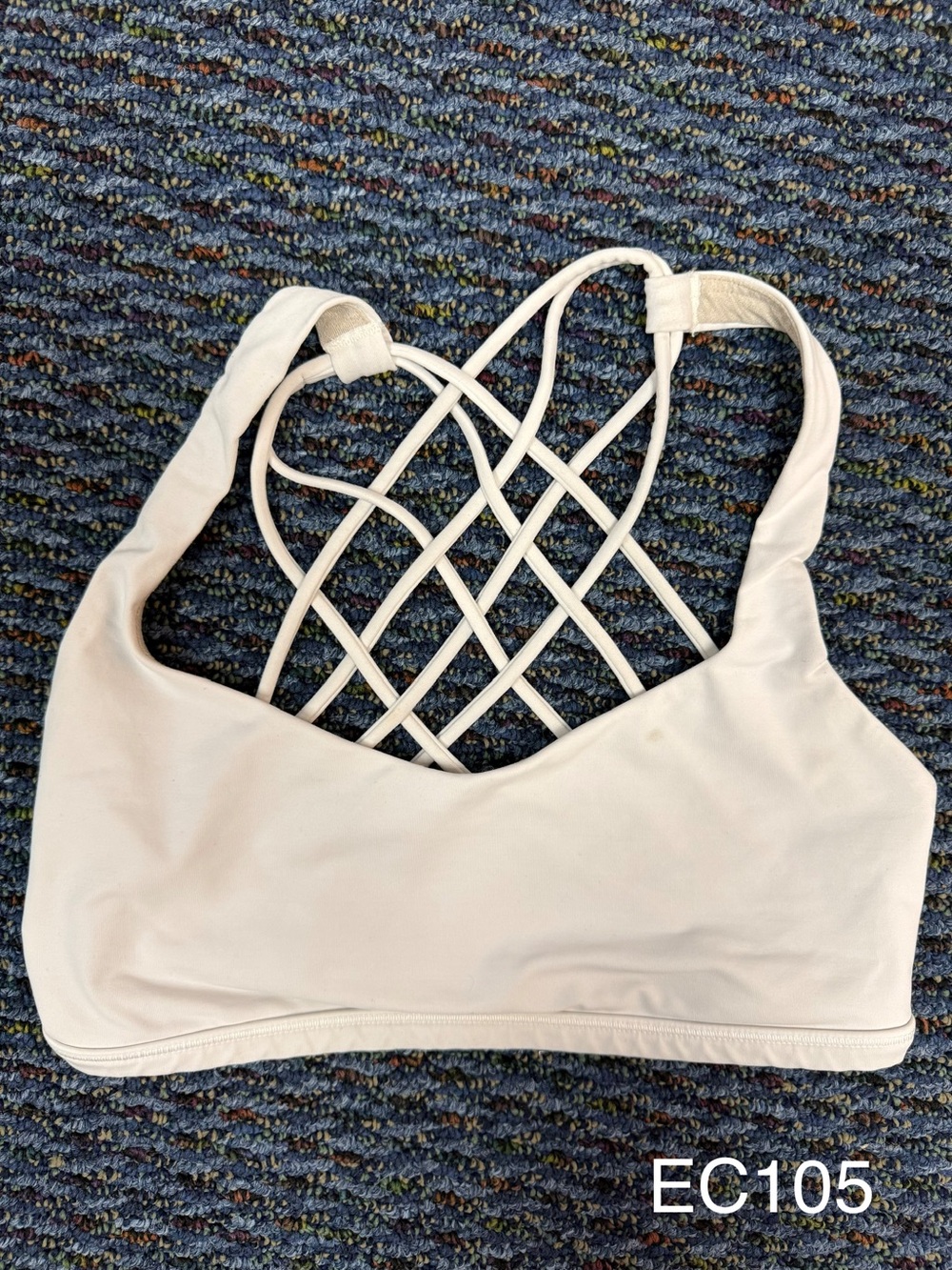 lululemon Free To Be Bra Wild White Size 6 Strappy Sports Bra